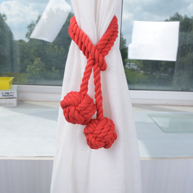 Hand-Woven Curtain Tiebacks with Tassel