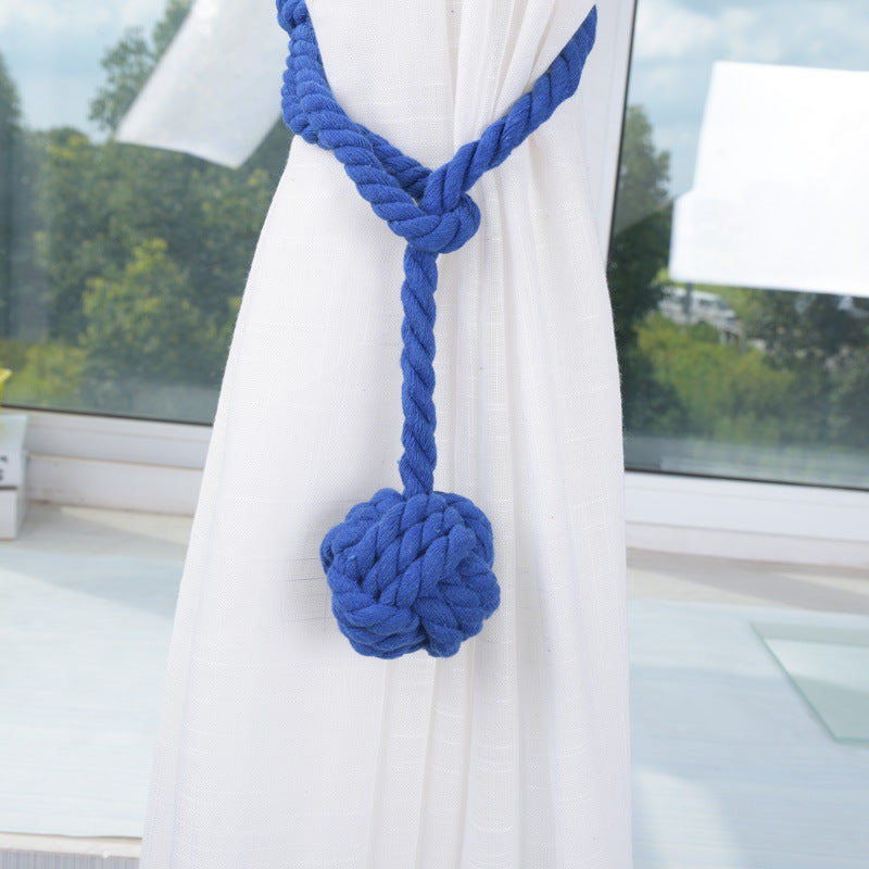Hand-Woven Curtain Tiebacks with Tassel