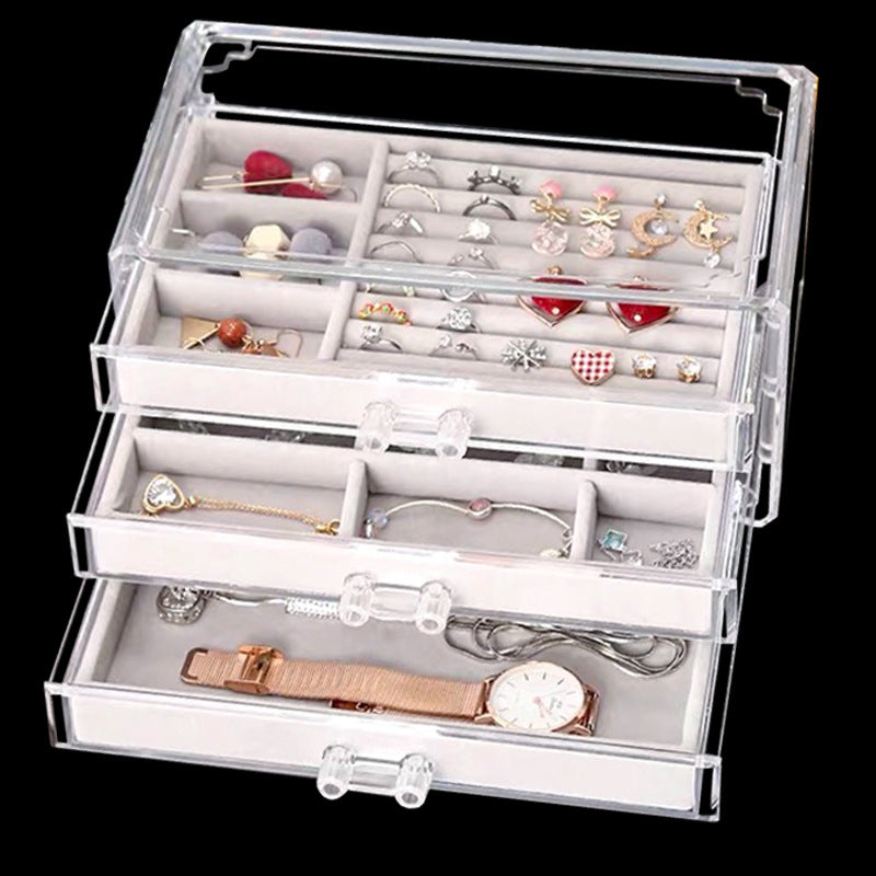 Acrylic 3-Drawer Jewelry & Cosmetics Box