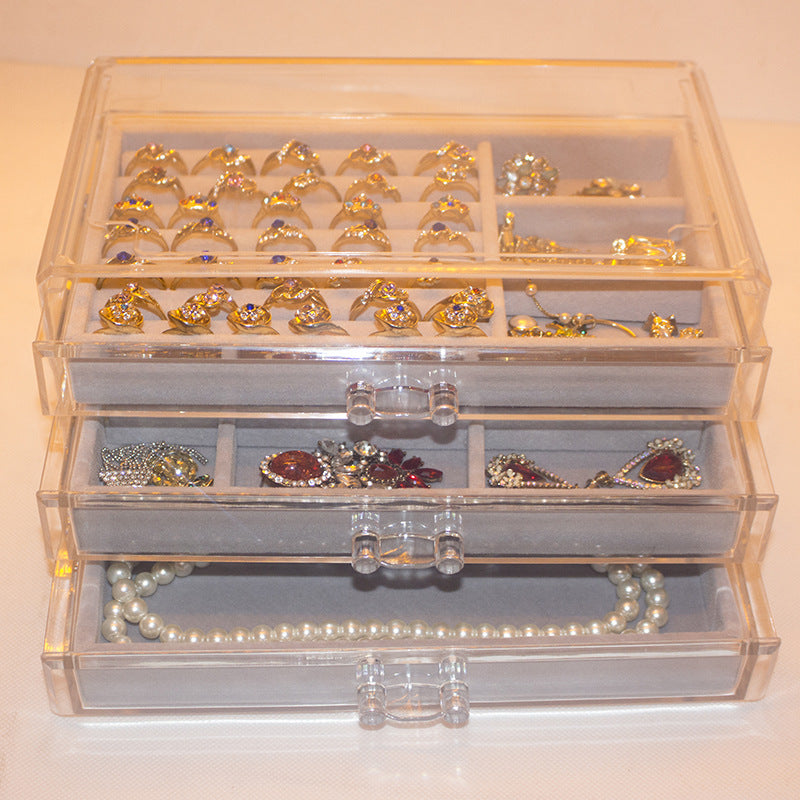 Acrylic 3-Drawer Jewelry & Cosmetics Box