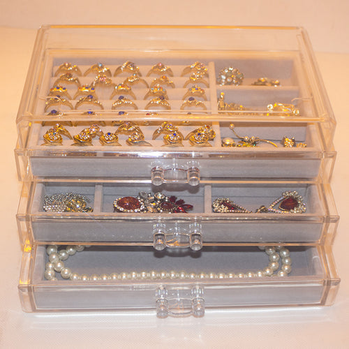 Acrylic 3-Drawer Jewelry & Cosmetics Box