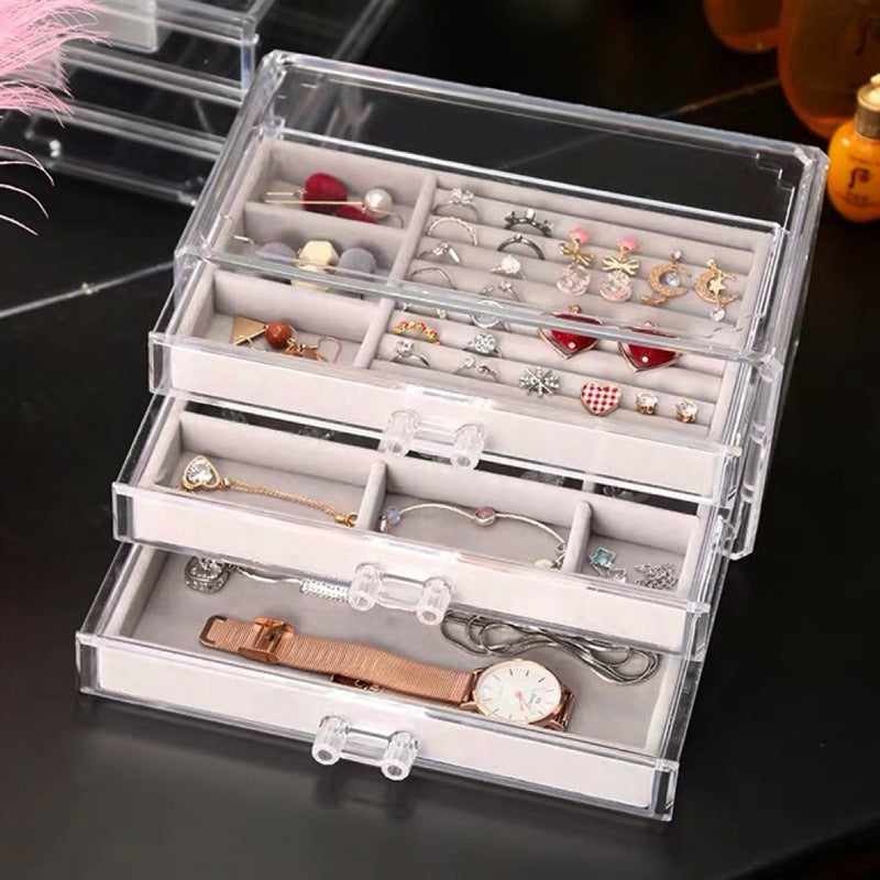 Acrylic 3-Drawer Jewelry & Cosmetics Box