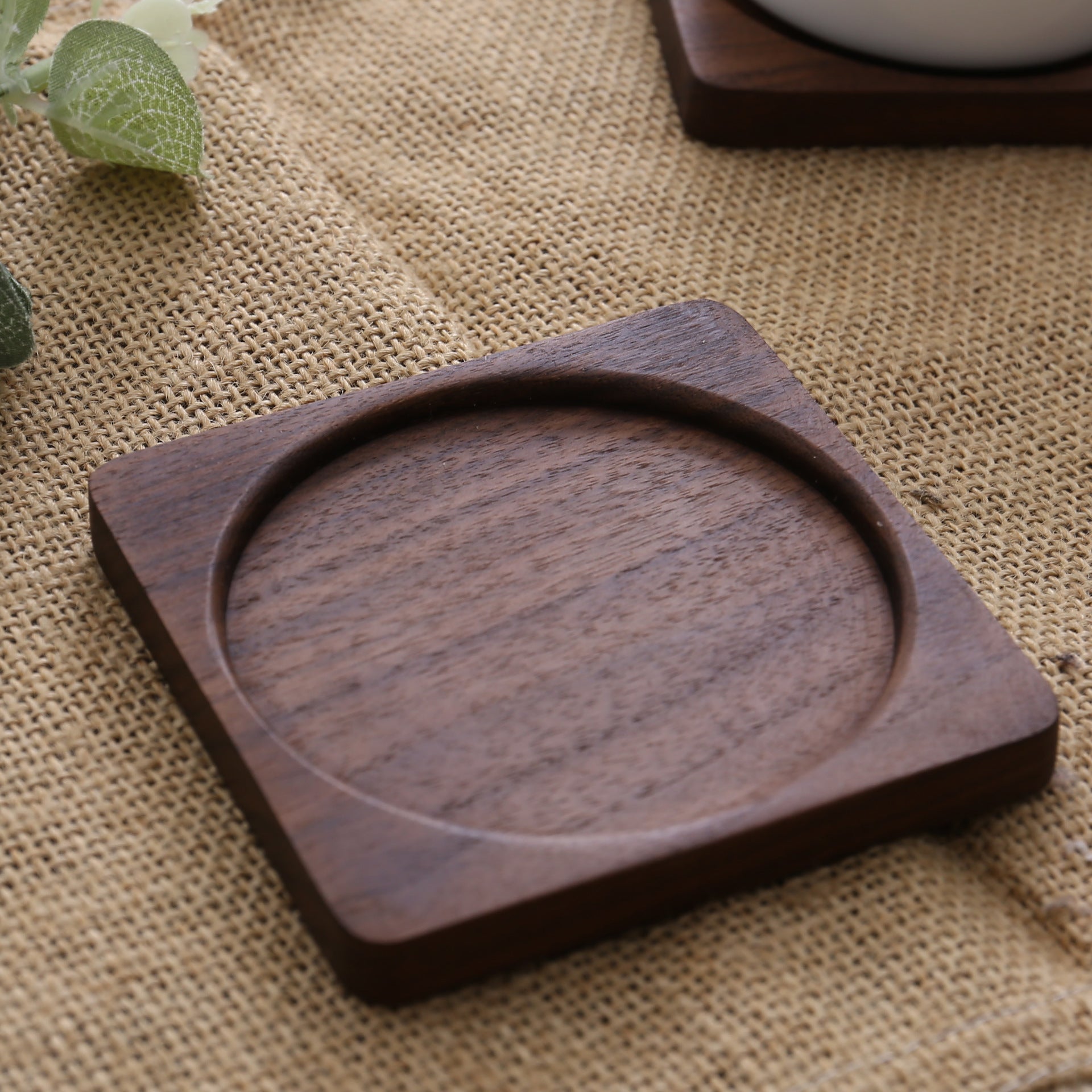 Black Walnut Square Wooden Coasters