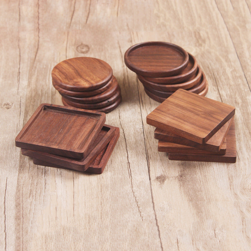 Black Walnut Square Wooden Coasters
