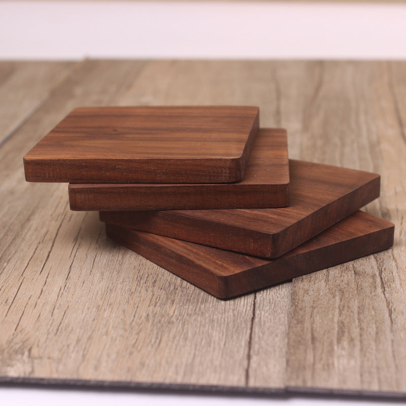 Black Walnut Square Wooden Coasters