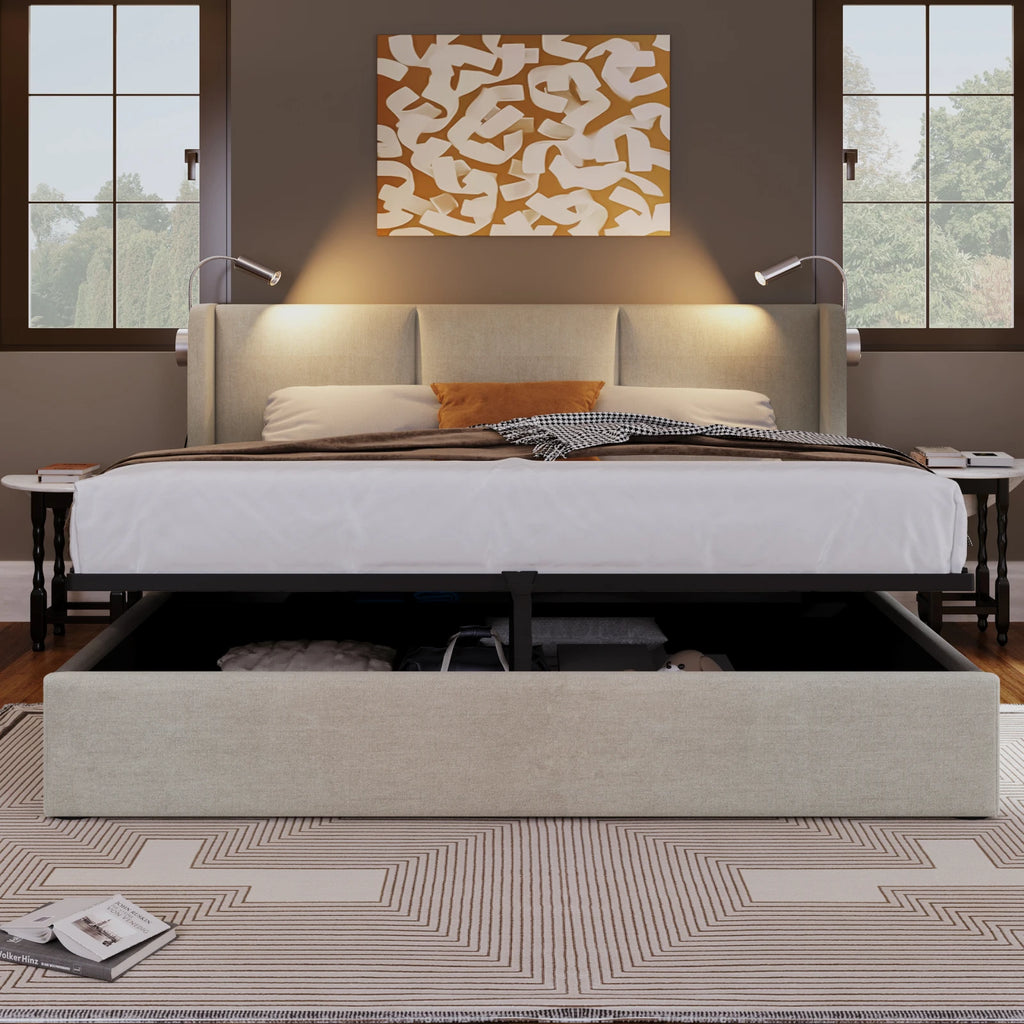 Linen Chest Bed With Lamp