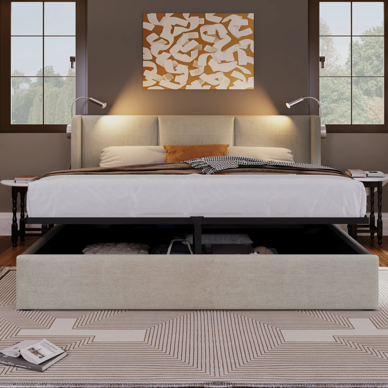 Linen Chest Bed With Lamp