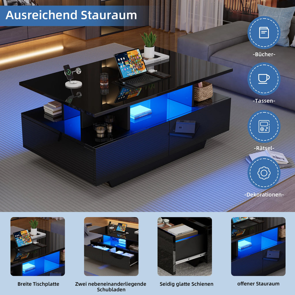 High-Gloss LED Coffee Table