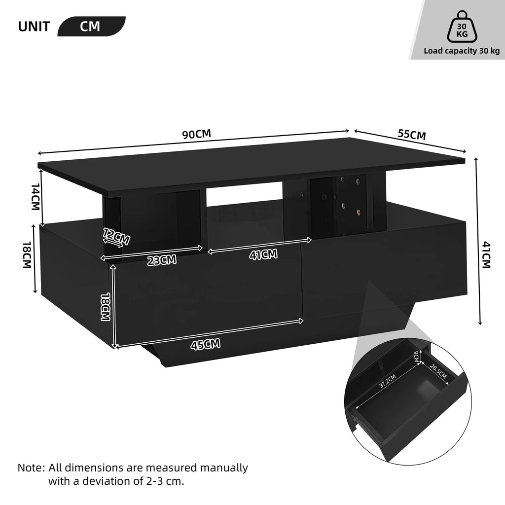 High-Gloss LED Coffee Table