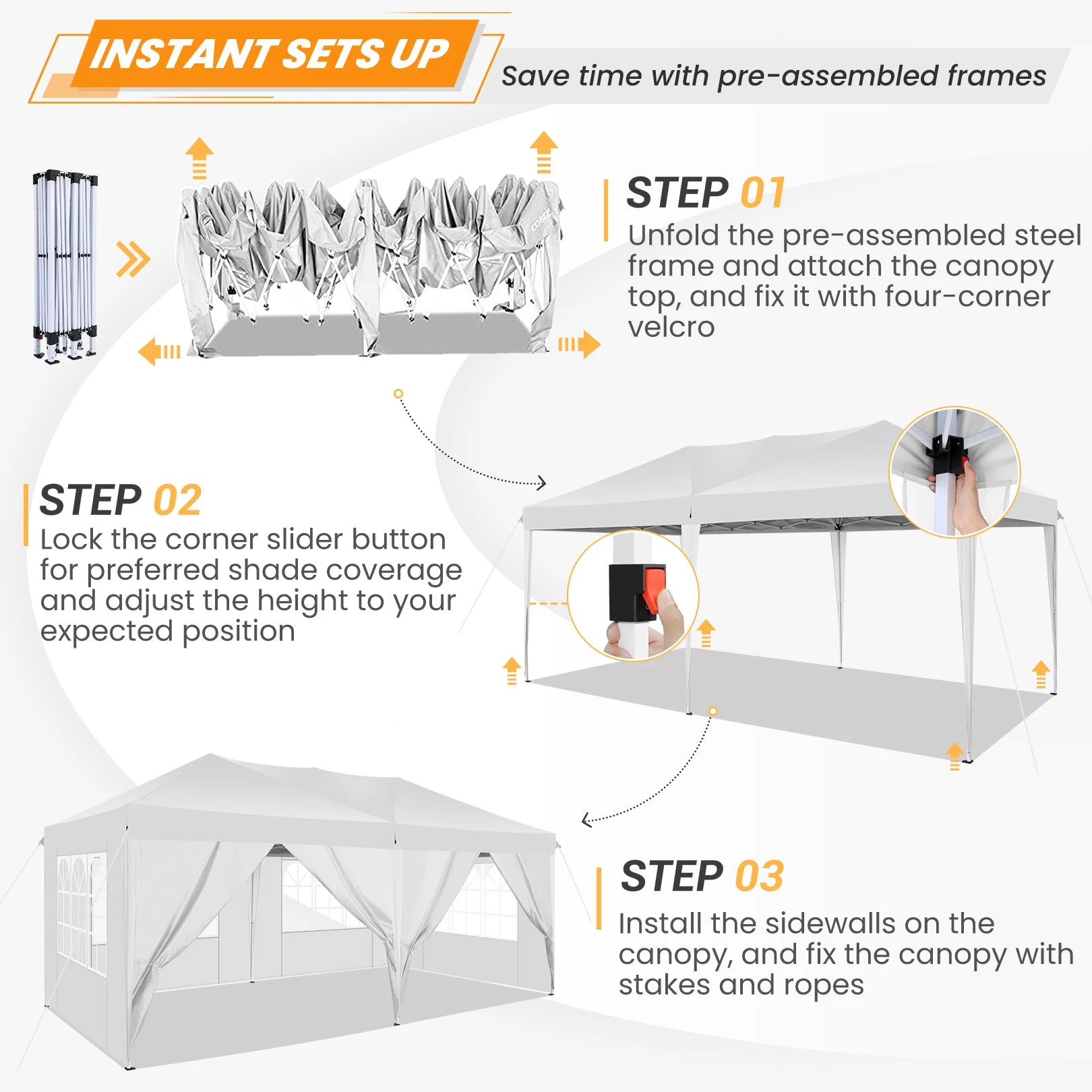 10x20 Pop-Up Canopy Tent