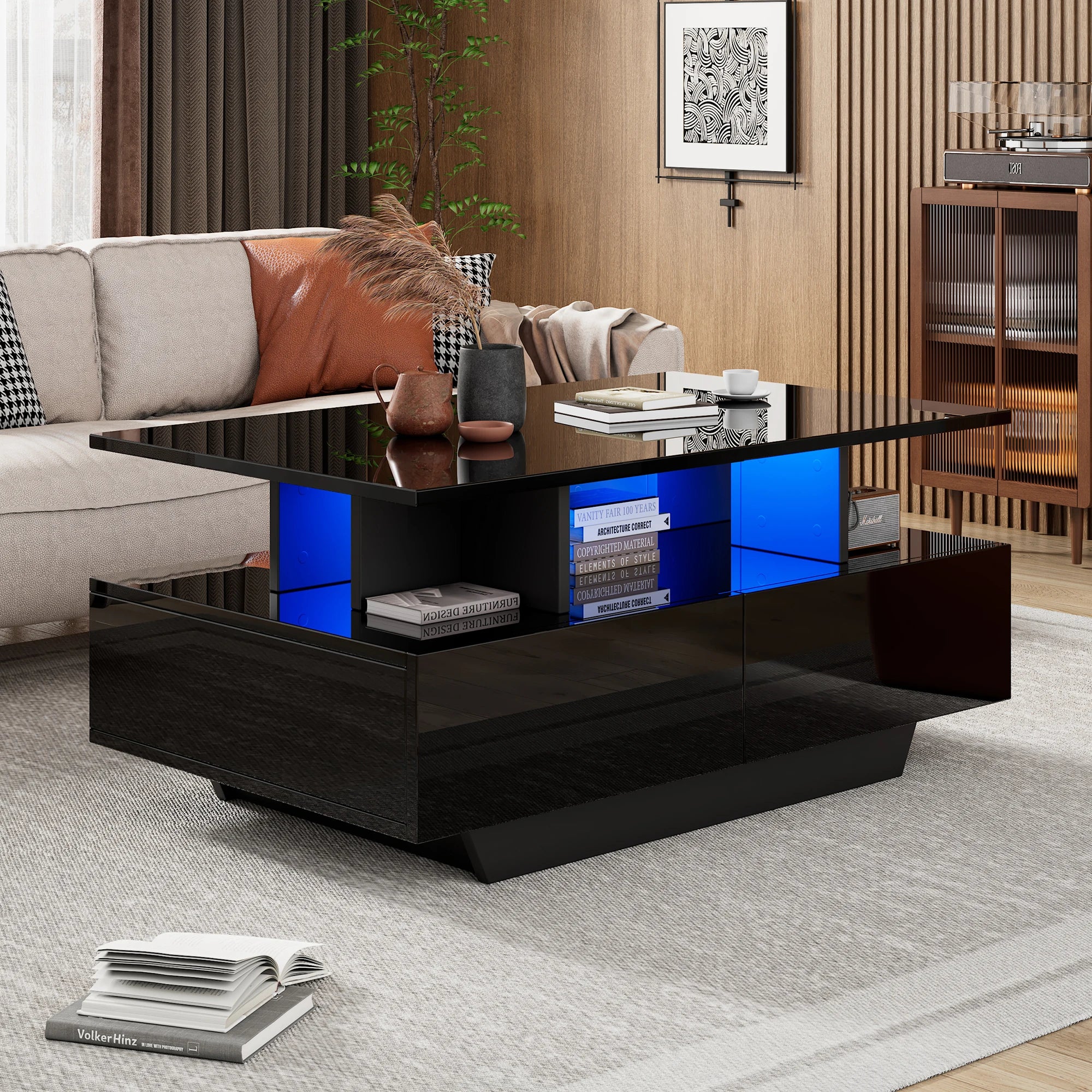 High-Gloss LED Coffee Table