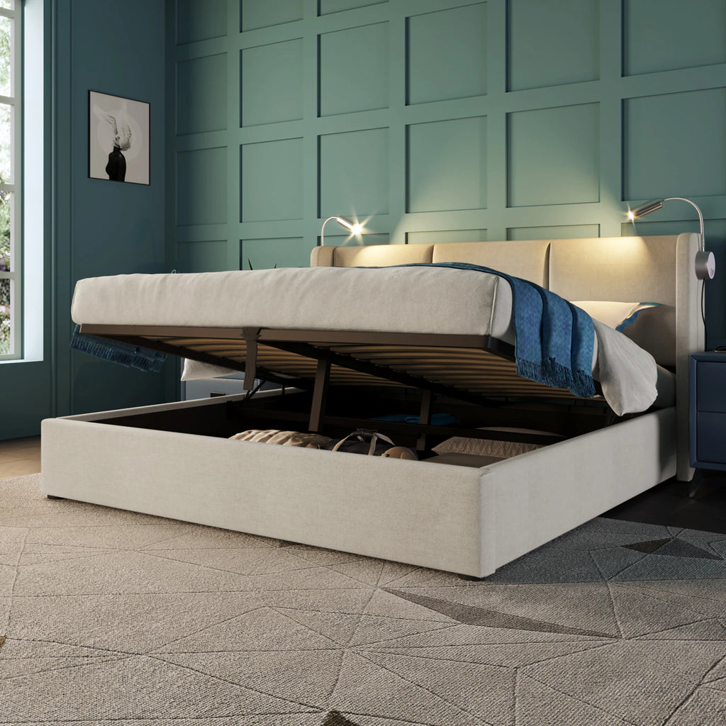 Linen Chest Bed With Lamp