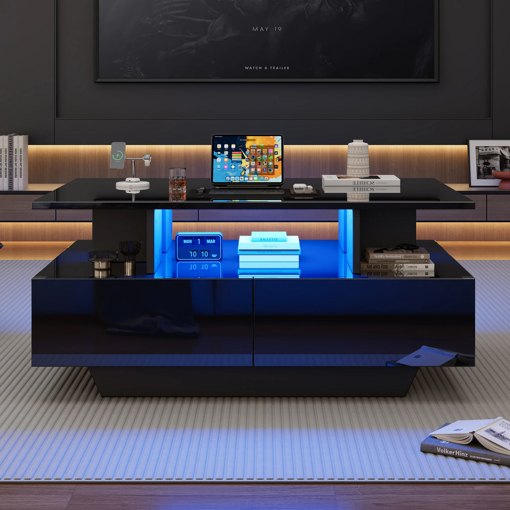 High-Gloss LED Coffee Table