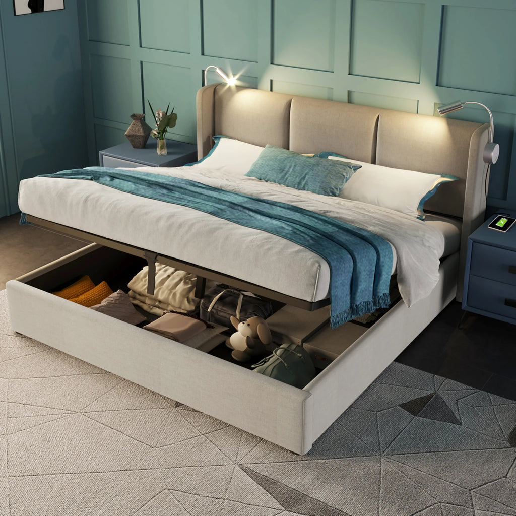 Linen Chest Bed With Lamp