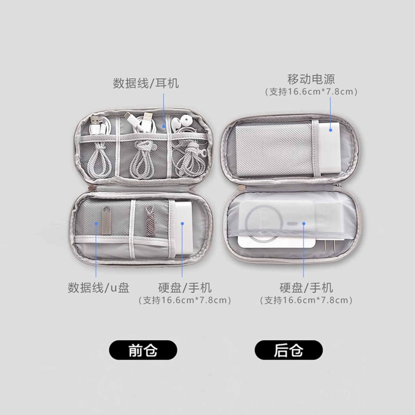 Multi-Layer Cable & Charger Storage Bag