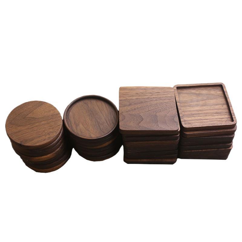 Black Walnut Square Wooden Coasters