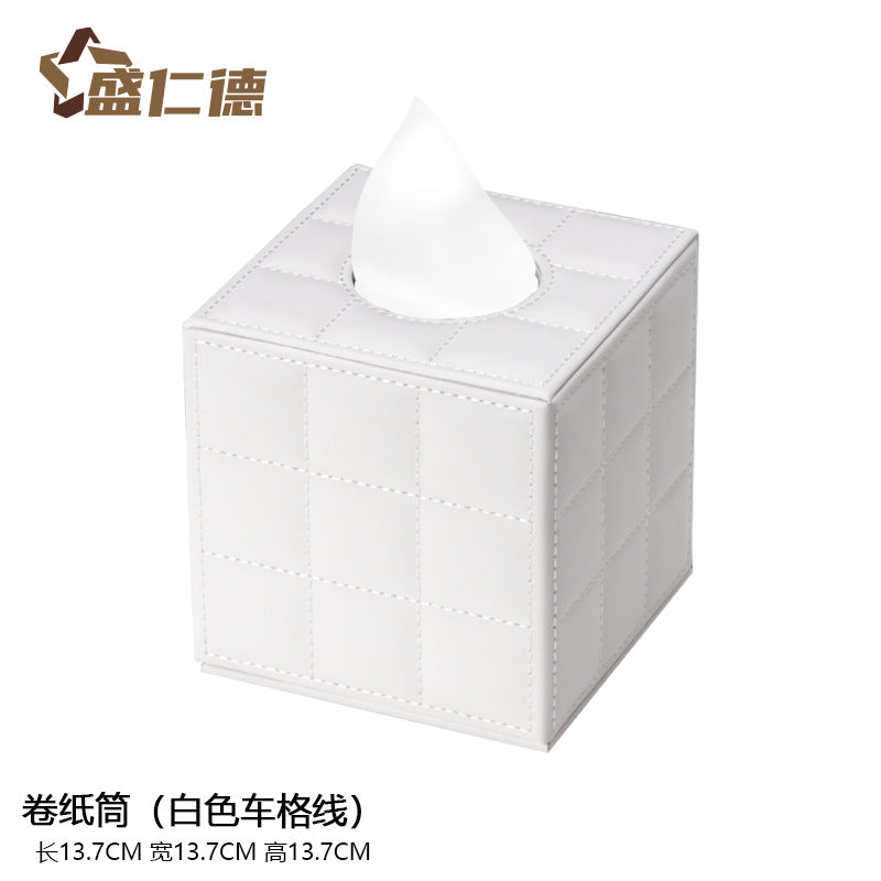 Leather Square Toilet Roll Holder Box