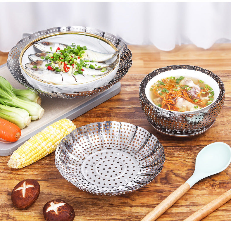 Retractable Stainless Steel Steamer Basket