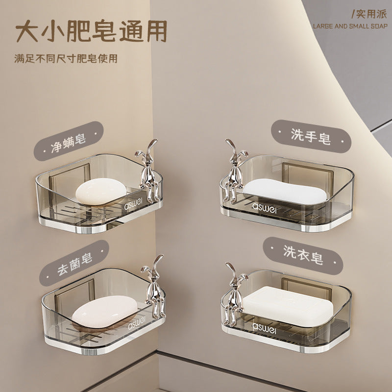 Wall-Mounted Double-Layer Soap Rack