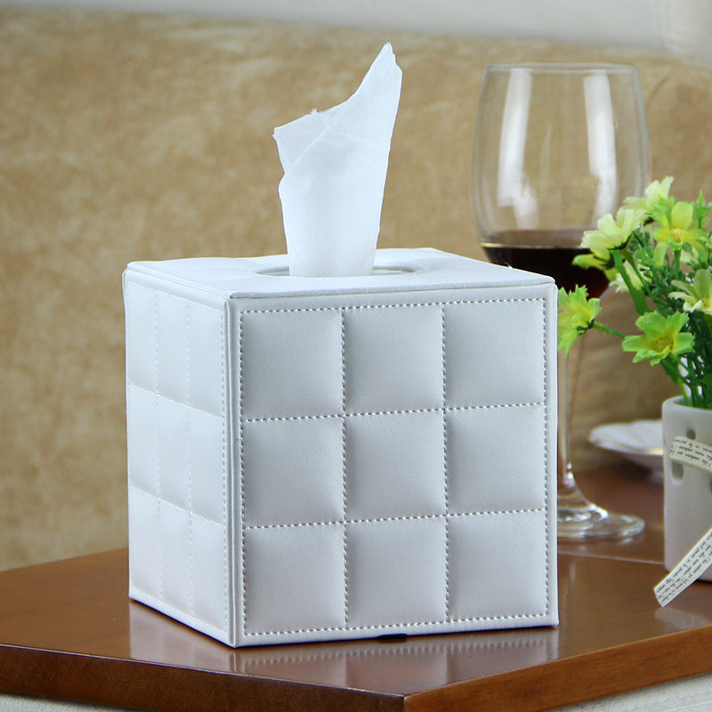 Leather Square Toilet Roll Holder Box