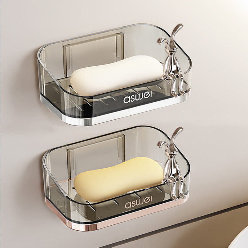 Wall-Mounted Double-Layer Soap Rack