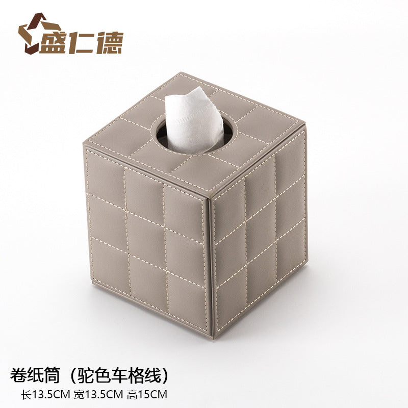 Leather Square Toilet Roll Holder Box