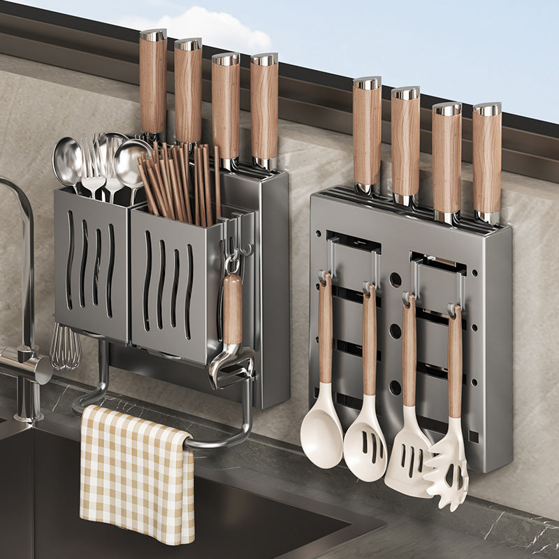 Wall-Mounted Knife & Chopping Board Rack