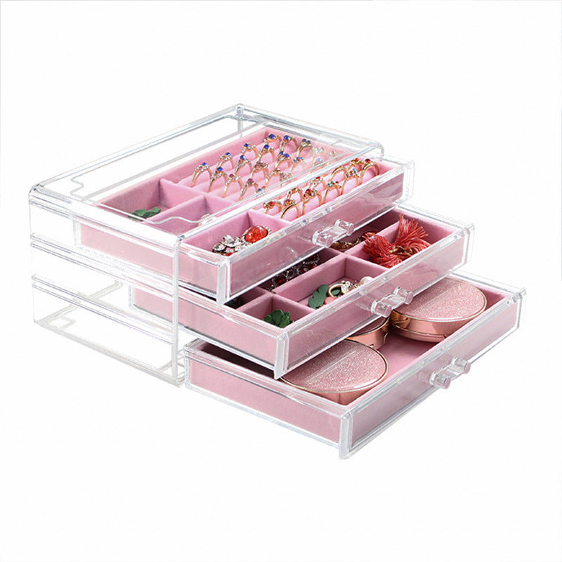 Acrylic 3-Drawer Jewelry & Cosmetics Box