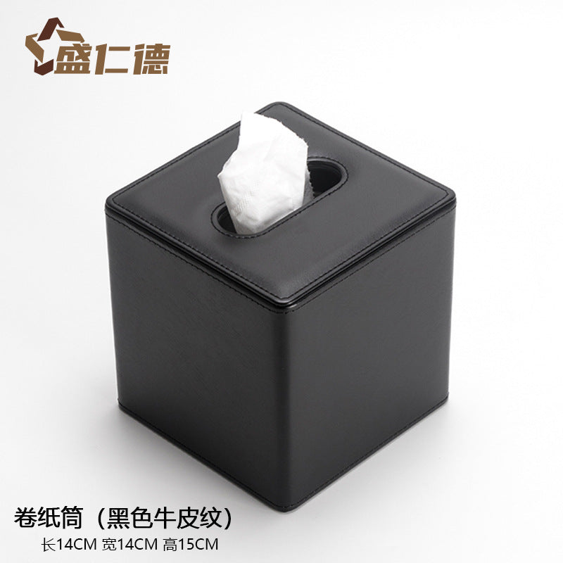 Leather Square Toilet Roll Holder Box