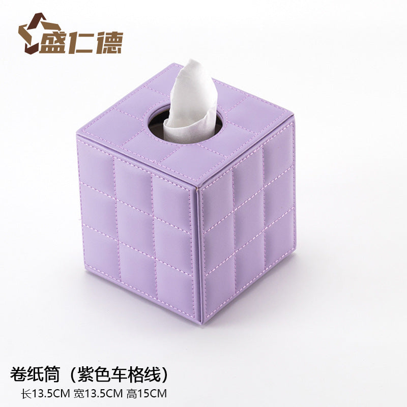 Leather Square Toilet Roll Holder Box