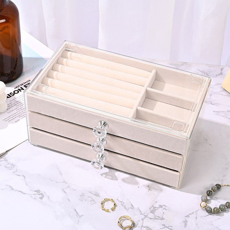 Acrylic 3-Drawer Jewelry & Cosmetics Box
