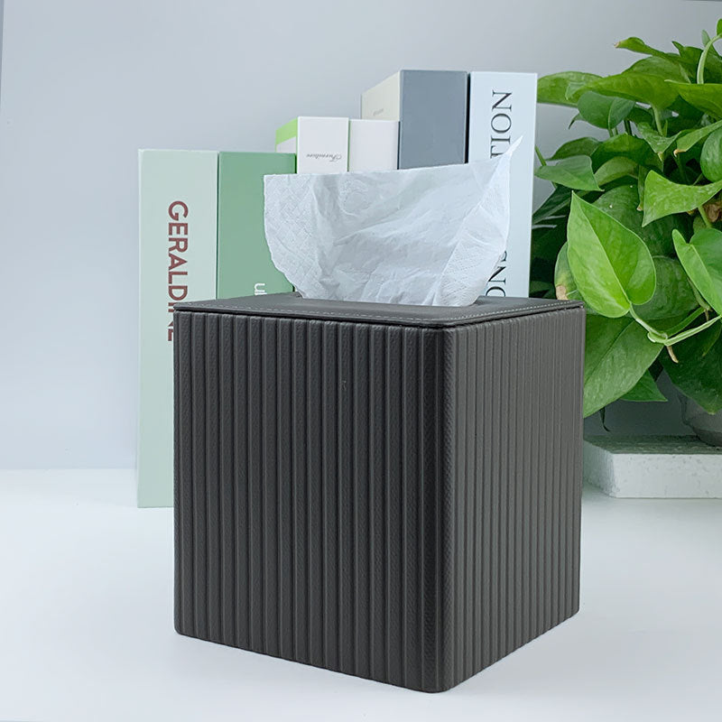 Leather Square Toilet Roll Holder Box