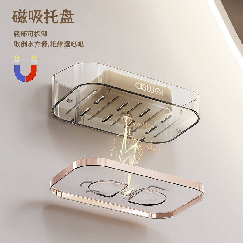 Wall-Mounted Double-Layer Soap Rack