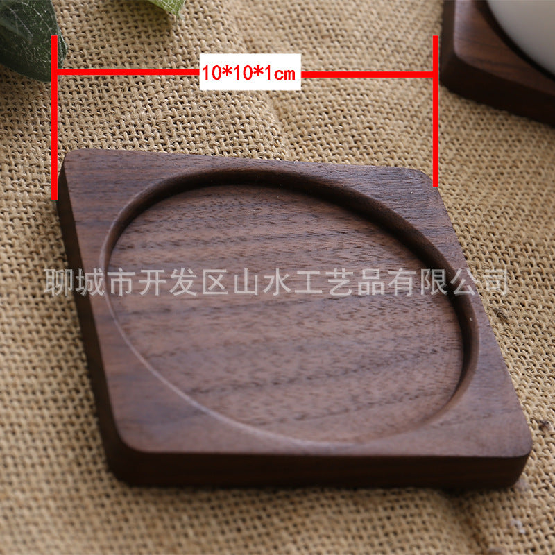 Black Walnut Square Wooden Coasters