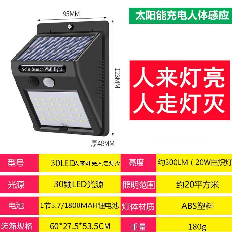 Solar Motion Sensor Street Wall Lamp
