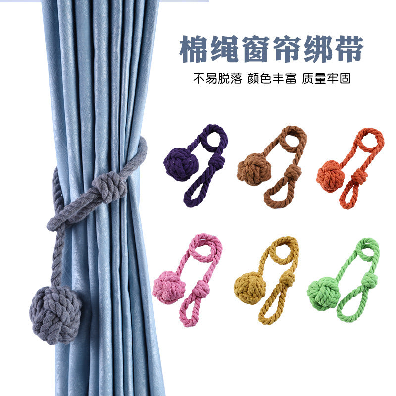 Hand-Woven Curtain Tiebacks with Tassel