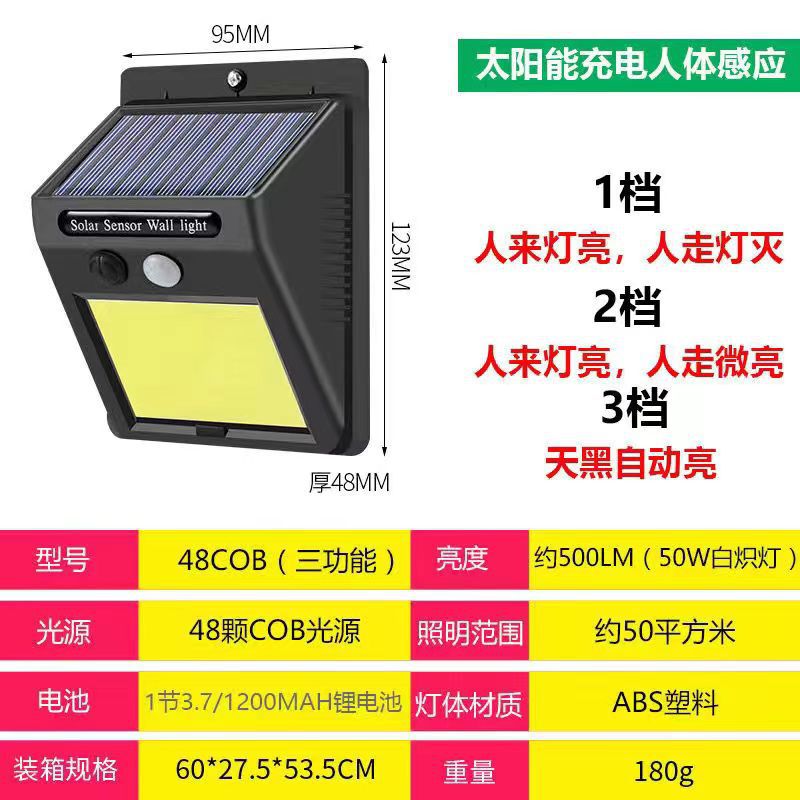Solar Motion Sensor Street Wall Lamp