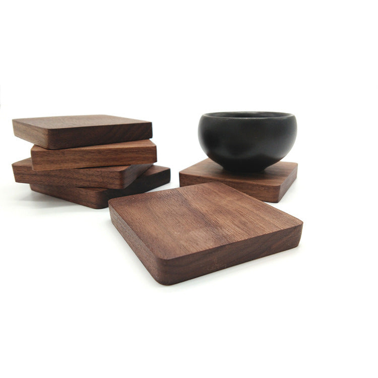 Black Walnut Square Wooden Coasters