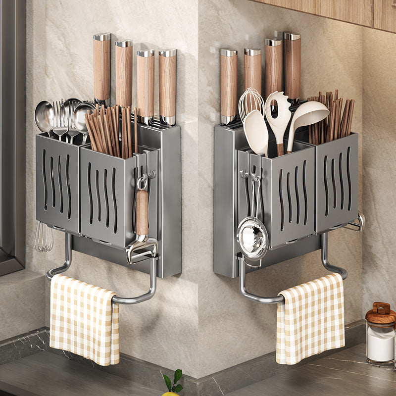 Wall-Mounted Knife & Chopping Board Rack