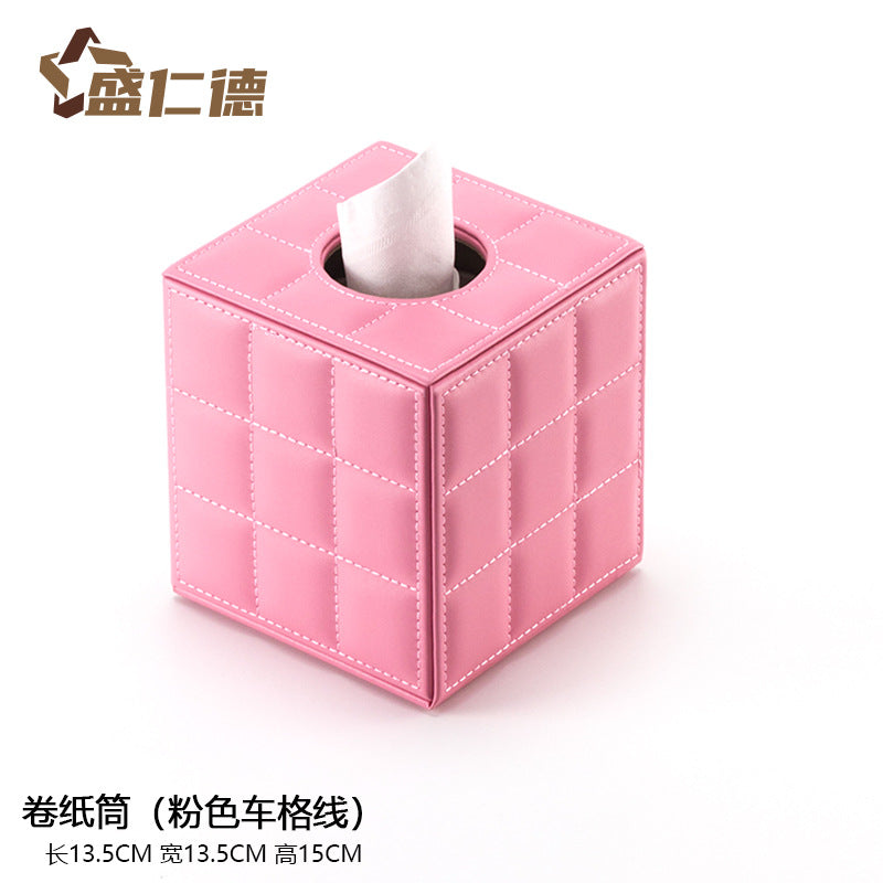 Leather Square Toilet Roll Holder Box