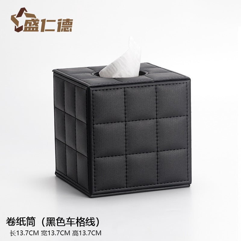 Leather Square Toilet Roll Holder Box