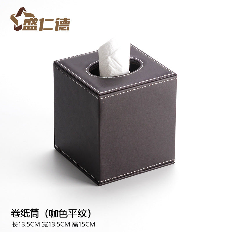 Leather Square Toilet Roll Holder Box