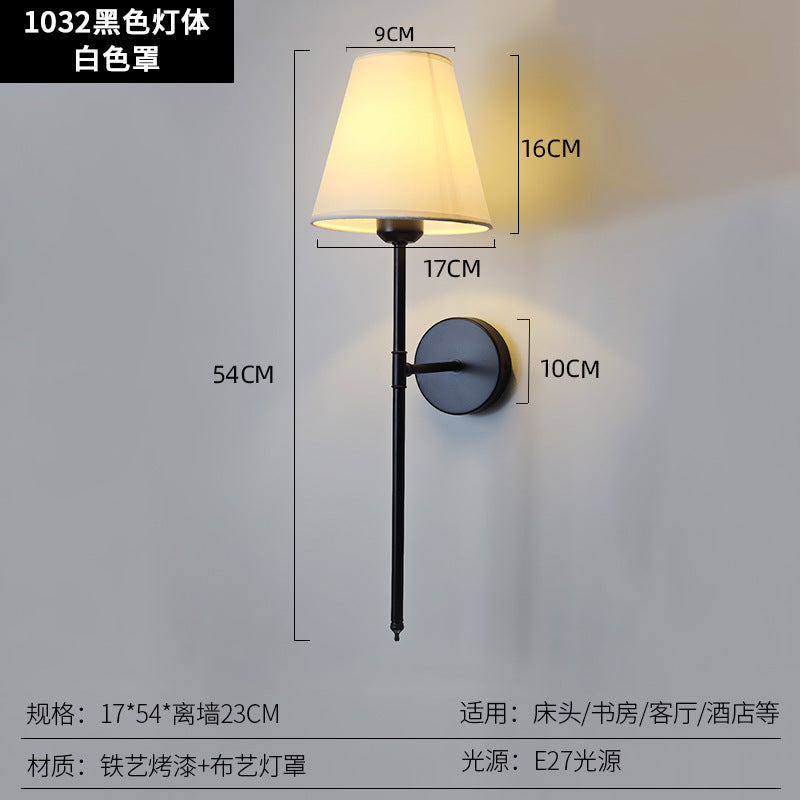 Fabric Shade Bedside Wall Lamp