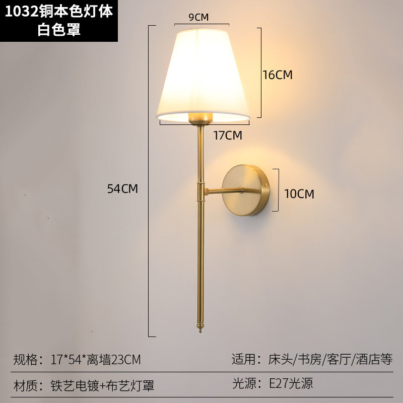 Fabric Shade Bedside Wall Lamp