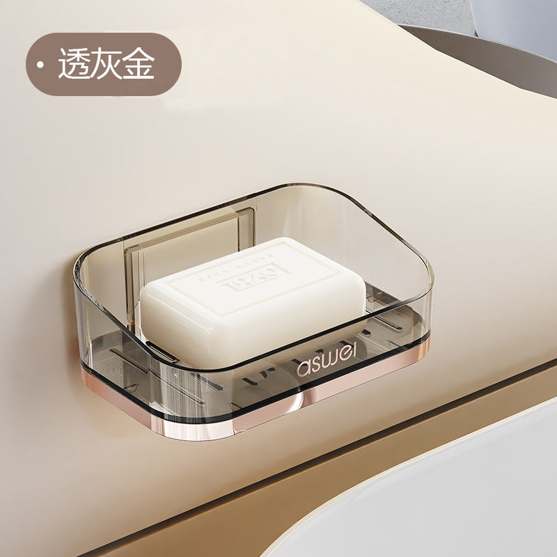 Wall-Mounted Double-Layer Soap Rack