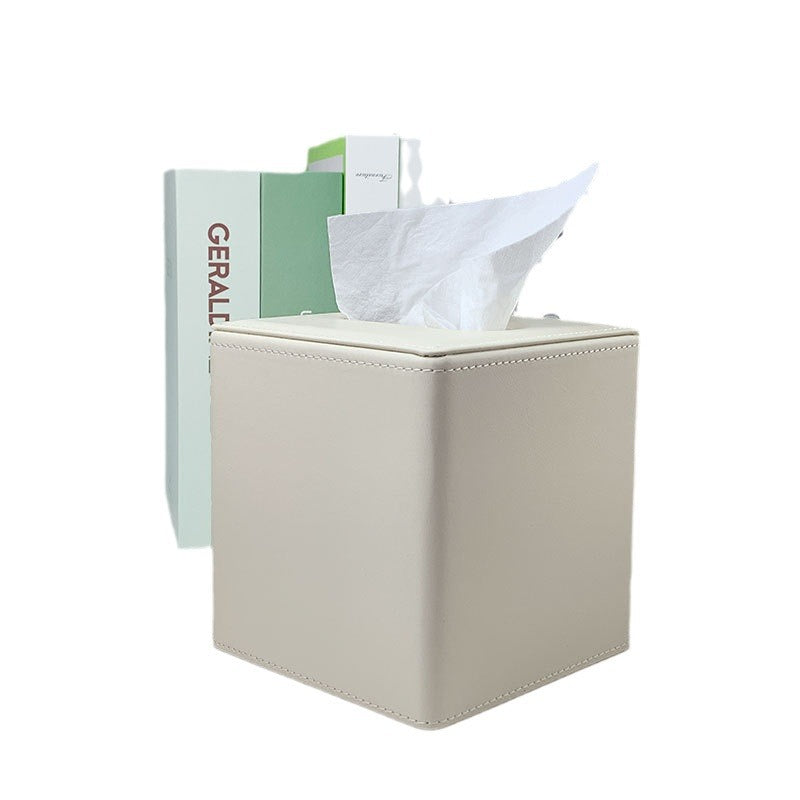 Leather Square Toilet Roll Holder Box