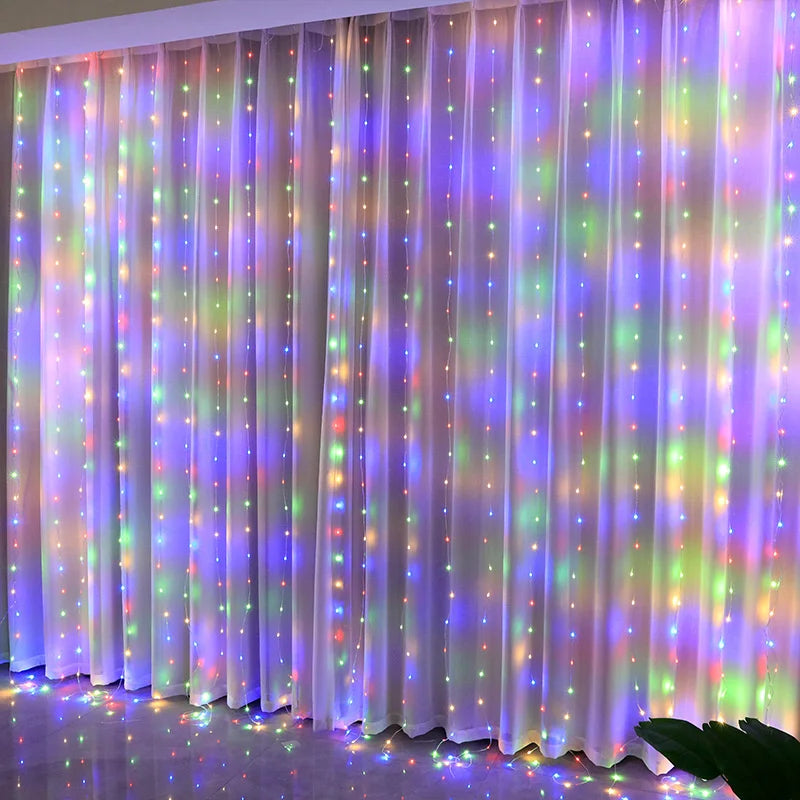 LED Fairy Curtain Lights with Remote - 8 Modes