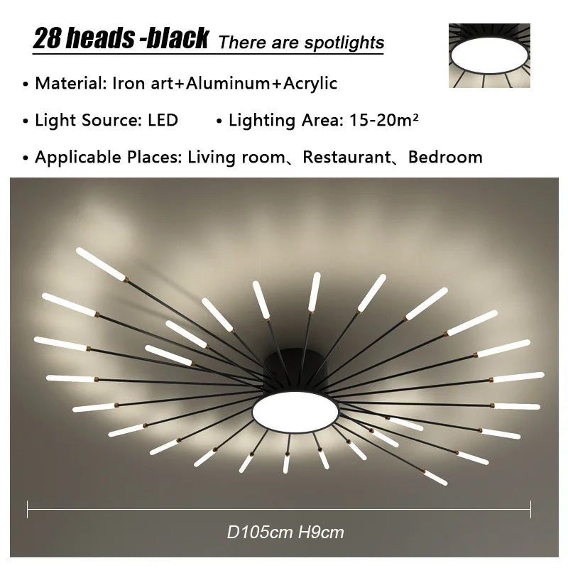 Firework Spiral LED Chandelier