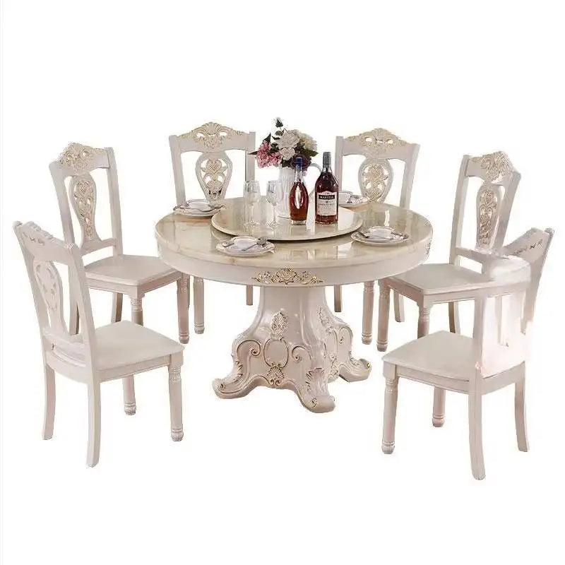 Gold Round Dining Table Set