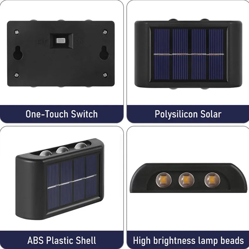Solar Up-Down Wall Light - Waterproof